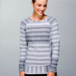 Gray Striped Women's Top
